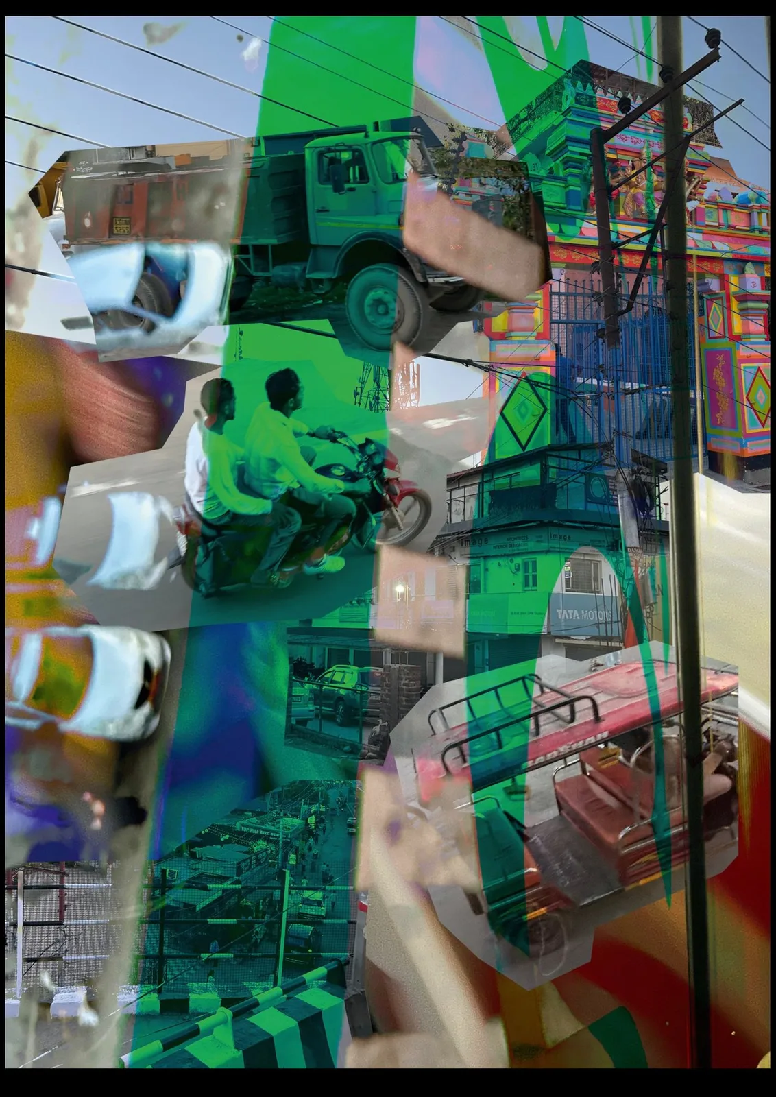 Mixed media art collage, Dharamshala