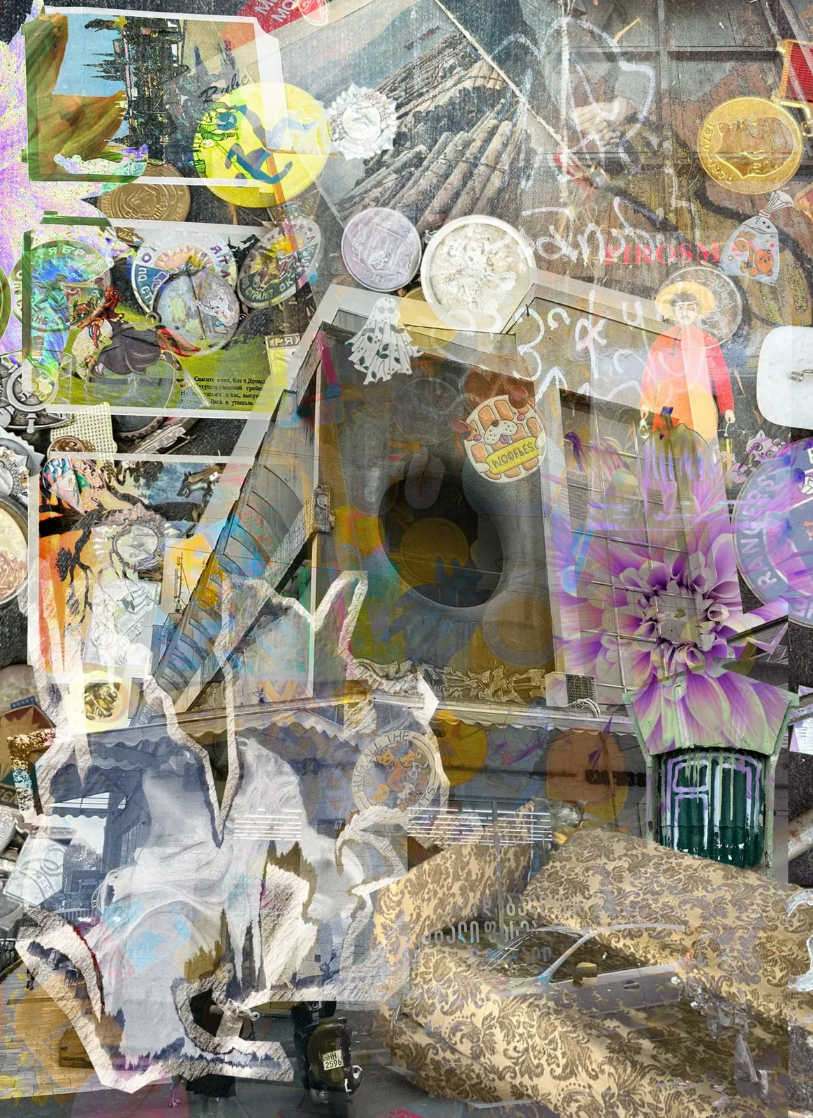 Mixed media art collage, Tbilisi